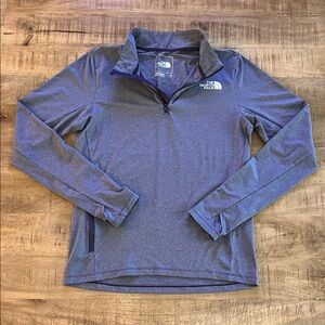 The North Face Heathered Blue Quarter-Zip Pullover